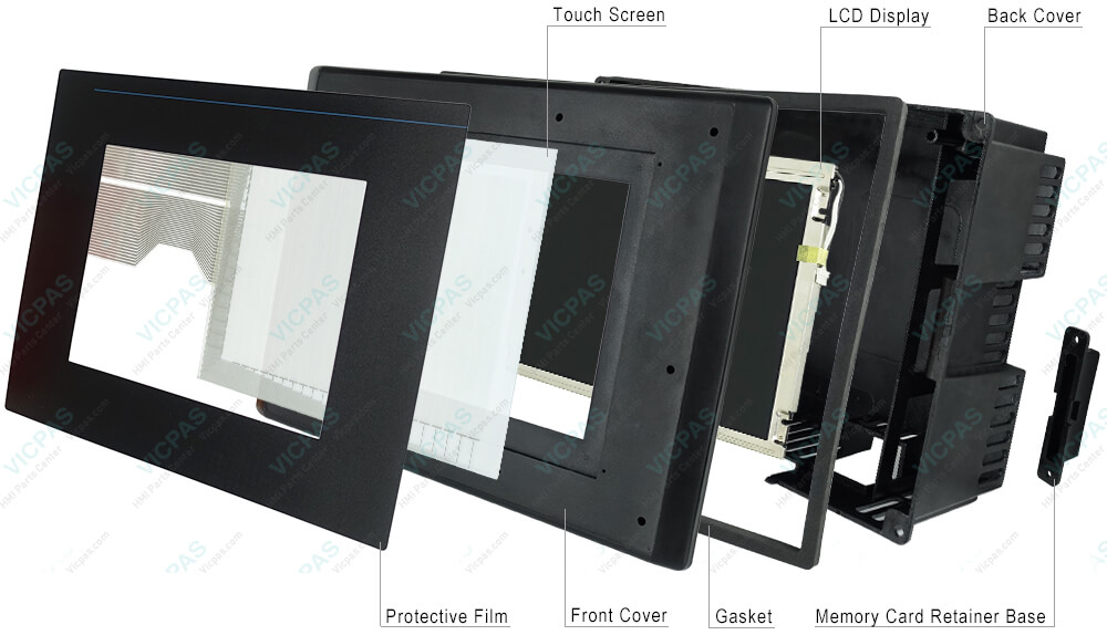 2711-T10C10L1 PanelView 1000 Touch Screen Panel, Protective Film Front Overlay, LCD Display Panel, Housing, Gasket, Memory Card Retainer Base, Sticker Repair Replacement