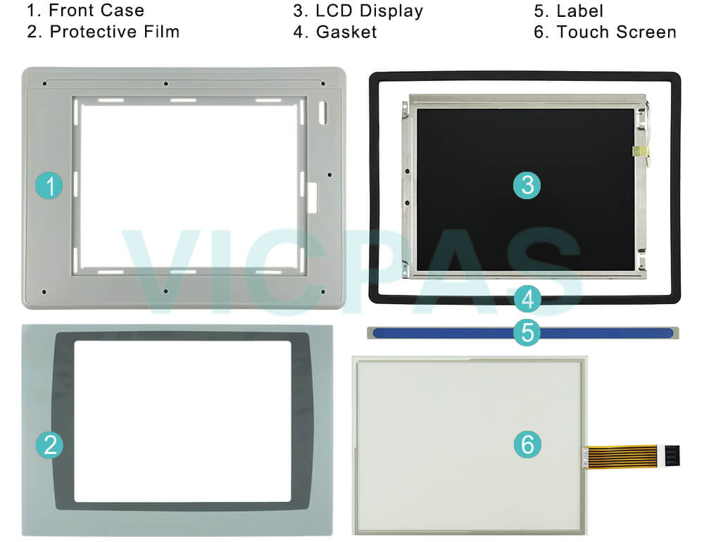 2711P-T10C6B1 Panelview Plus 1000 Protective Film, HMI Panel Glass, Label, Plastic Shell, LCD Display, Gasket Repair Replacement