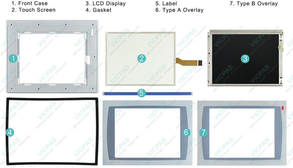 2711P-T12C4D8 Panelview Plus 6 Protective Films Overlay, Touch Panel, Label, Plastic Case, LCD Display, Gasket Repair Replacement