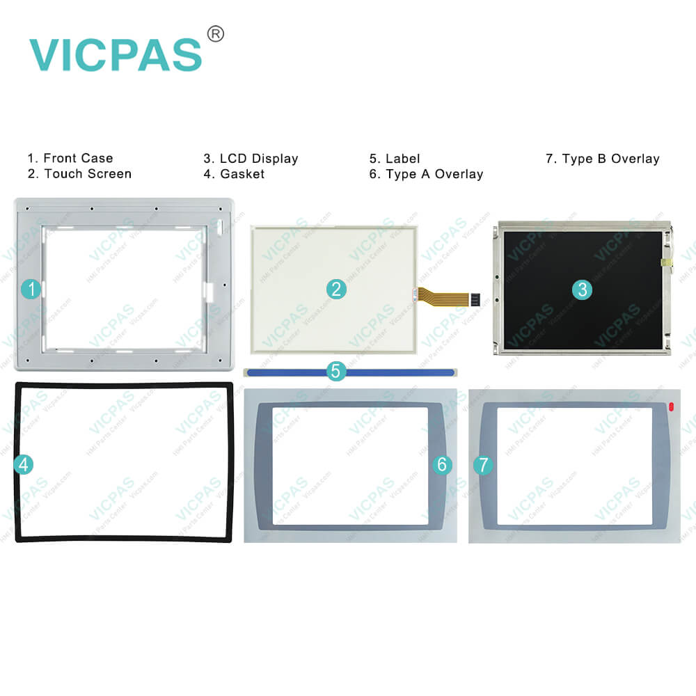 Vetro Touch Screen Con Pellicola Protettiva Per Allen Bradley PanelView 1250 2711P-T12W22D9P-B (Nuovo)