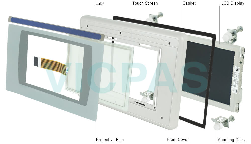 2711P-T7C4D6K PanelView Plus 700 Touchscreen Overlay Housing LCD Gasket Label and Mounting Clips Repair Replacement
