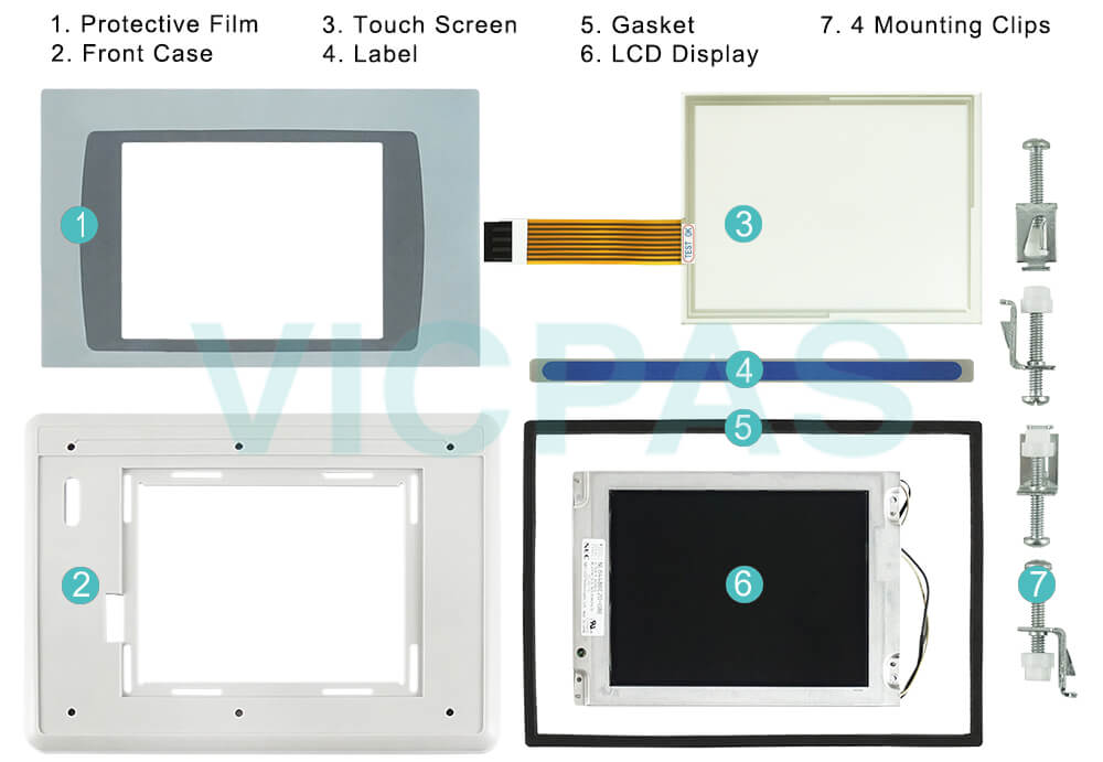 2711P-T7C6B1 PanelView Plus 700 Touch Screen Protective film Case LCD Label Gasket and Mounting Clips Repair Replacement