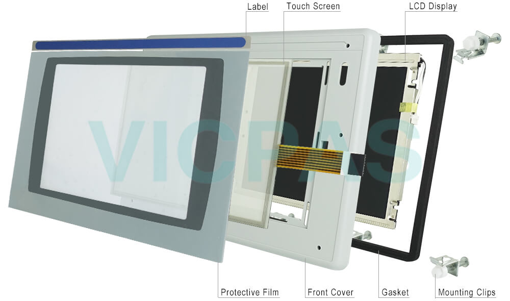 2711PC-T10C4D8 PanelView Plus 6 Compact Touch Screen Panel Glass Protective Film LCD Screen Plastic Shell Gasket Label and Mounting Clips Repair Replacement