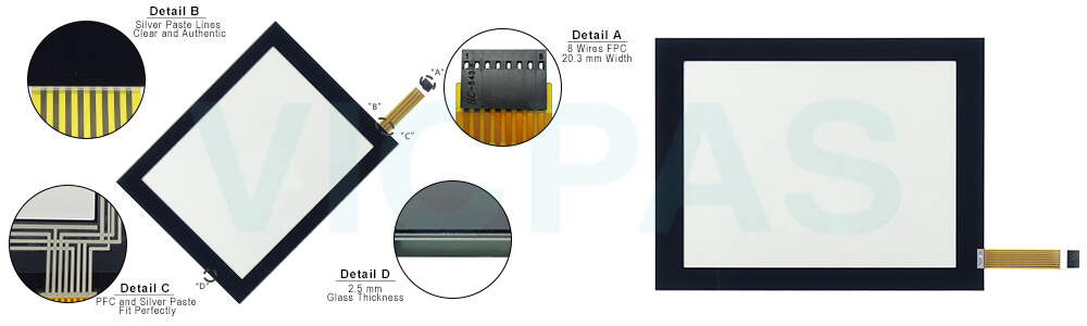 TPI #1361-001 Rev B Touch Screen Glass for HMI repair replacement