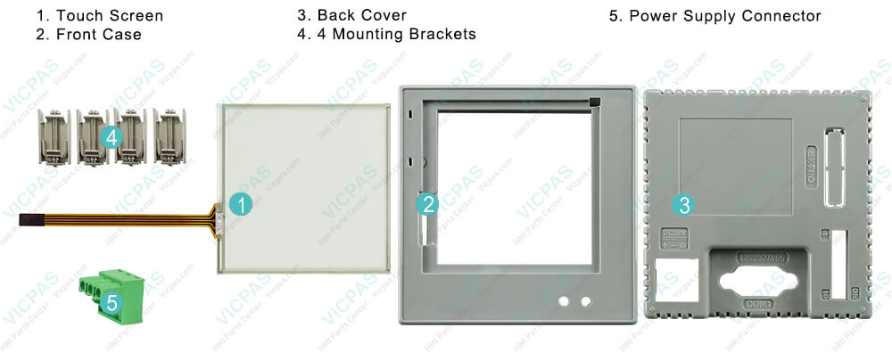 Beijer PWS6400F-S Operator Panel Front Overlay Touch screen LCD Screen Plastic Shell Mounting Brackets Power Supply Connector Replacement