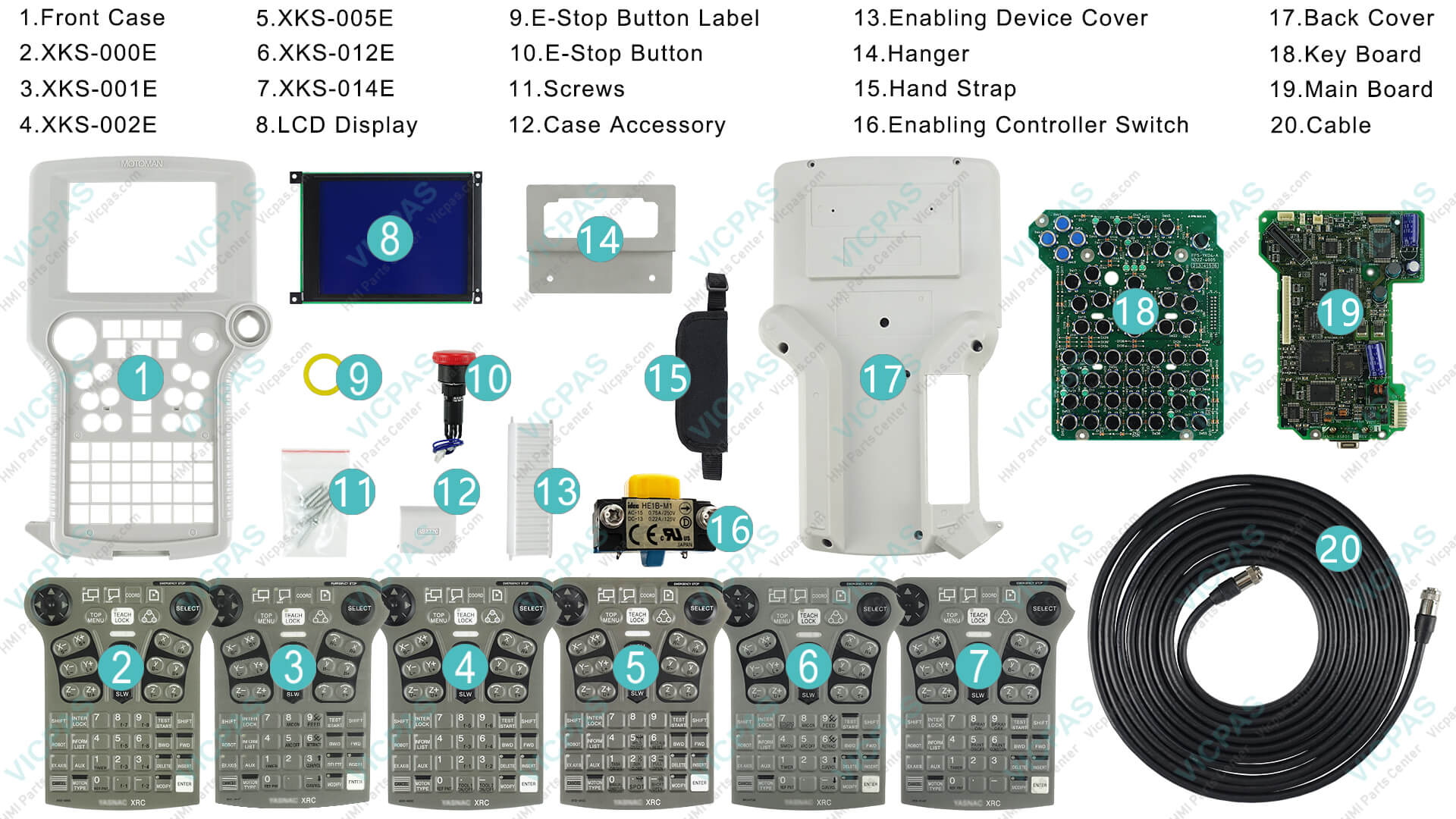 Yaskawa XRC Plastic Cover, Hand Strap, and Operator Panel Keypad