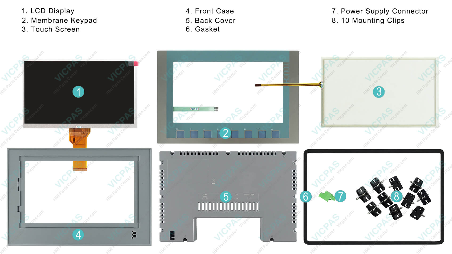 Siemens KTP900 Touch Glass and Switch Membrane