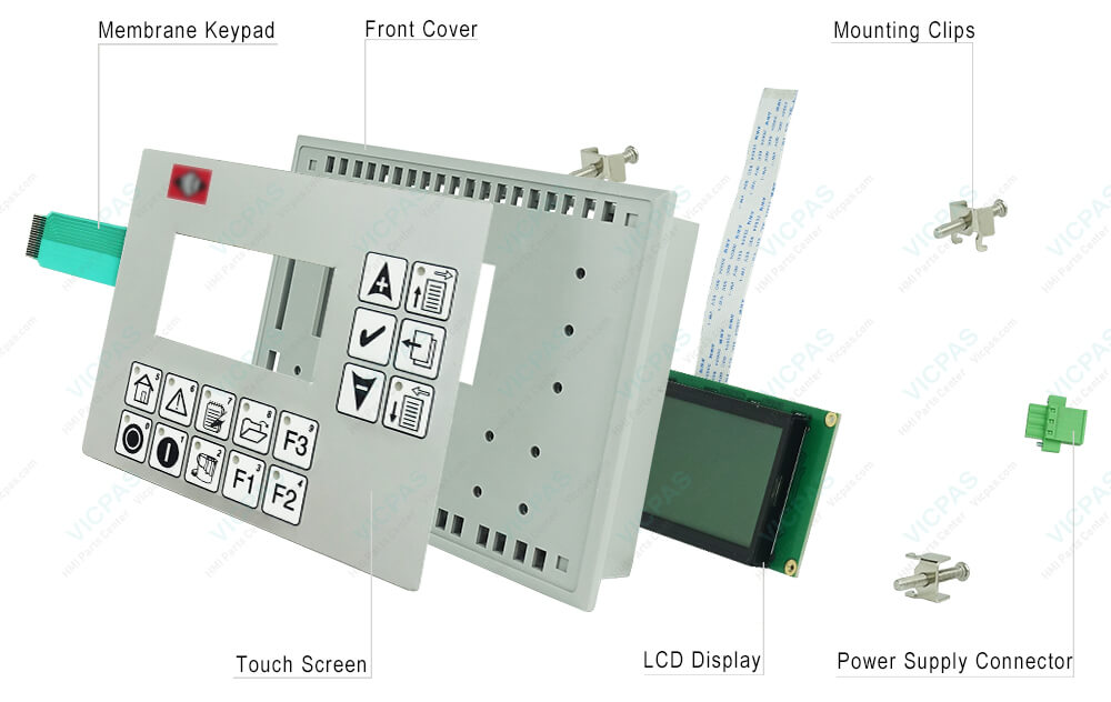 Power Panel 35 4PP035.0300-01 Keyboard Membrane Front Cover LCD Display Mounting Clips Power Supply Connector