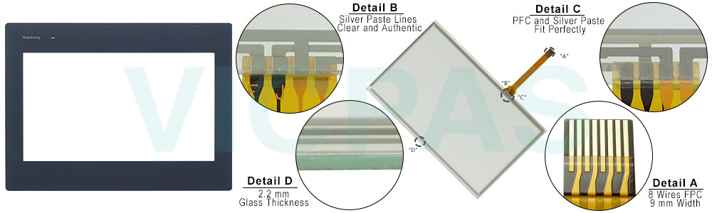 Schneider Easy Harmony ET6 HMIET6501 Front Overlay Touch Digitizer Glass Repair Kit