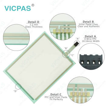 VEP30.2CGU-128NN-CAD-128-GE-FW Front Overlay Touch Membrane
