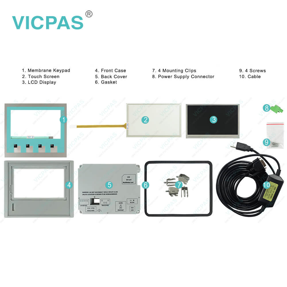 for Siemens Simatic TP177 A B Touch Screen Glass and Protect Film Replacement