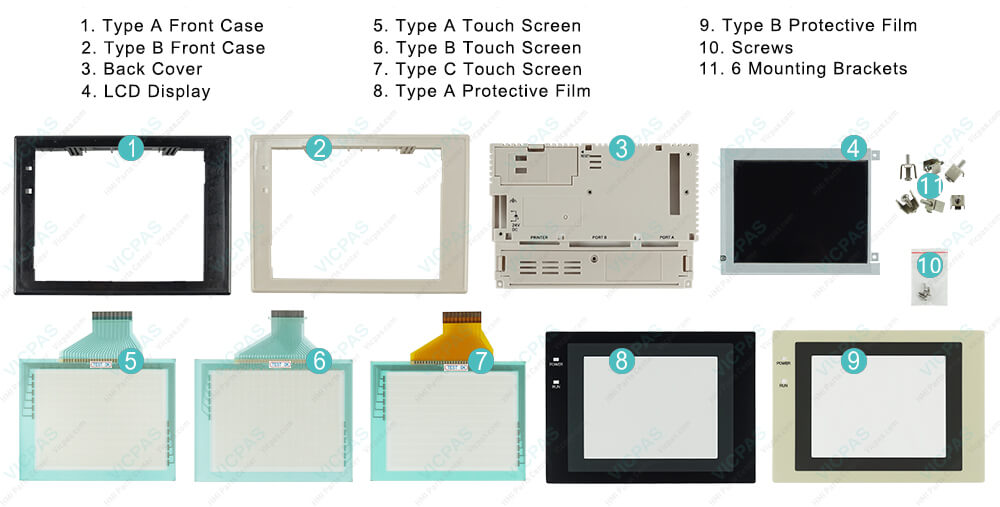 Omron NT31 series HMI NT31-ST121B-V2 Touch Panel, Protective Film, Plastic Housing, Screws, Mounting Clips and Display Repair Kit. Omron NT31 series HMI NT31-ST121B-V2 Touch Panel, Protective Film, Plastic Housing, Screws, Mounting Clips and Display Repair Kit.