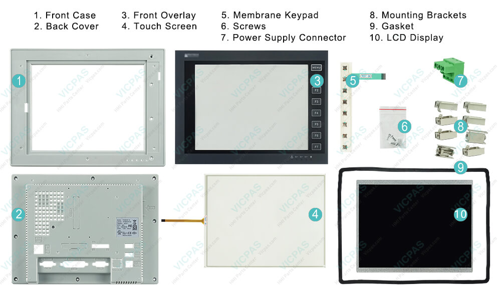 Beijer PWS6A00T-P Operator Panel Touch screen Membrane Keypad Switch Overlay Plastic Shell Power Supply Connector Mounting Brackets LCD Display Screen Gasket Repair Replacement Beijer PWS6A00T-P Operator Panel Touch screen Membrane Keypad Switch Overlay Plastic Shell Power Supply Connector Mounting Brackets LCD Display Screen Gasket Repair Replacement