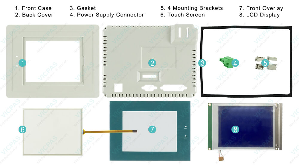 Beijer PWS1760-CTN Operator Panel Touch screen, Protective Film, Plastic Housing, Gasket, Power Supply Connector, Mounting Clips, LCD Display Repair Replacement