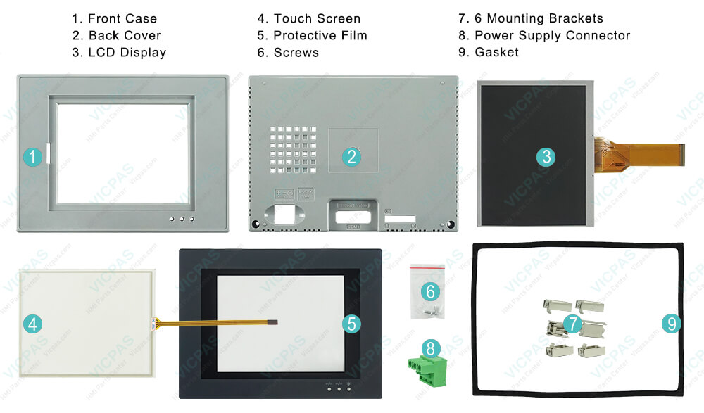 Beijer PWS5610S-S Operator Panel Front Overlay Touch screen LCD Display Panel Plastic Enclosure Mounting Brackets Power Supply Connector Gasket Repair Replacement Beijer PWS5610S-S Operator Panel Front Overlay Touch screen LCD Display Panel Plastic Enclosure Mounting Brackets Power Supply Connector Gasket Repair Replacement