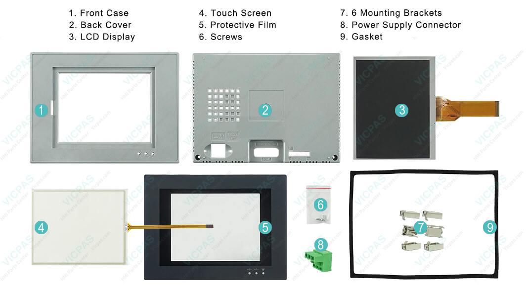 Beijer PWS5600S-S Operator Panel Front Overlay Touch screen LCD Display Panel Plastic Enclosure Mounting Brackets Power Supply Connector Gasket Repair Replacement Beijer PWS5600S-S Operator Panel Front Overlay Touch screen LCD Display Panel Plastic Enclosure Mounting Brackets Power Supply Connector Gasket Repair Replacement