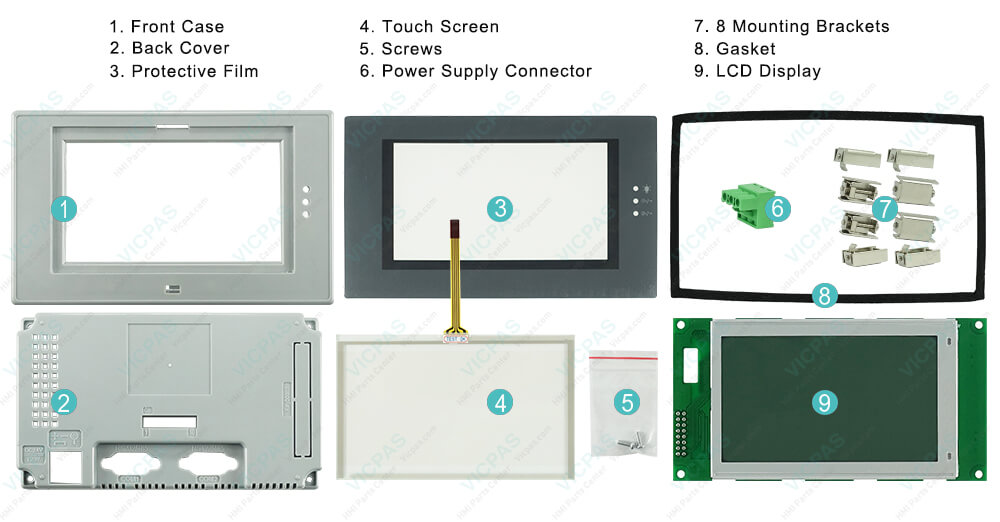 Beijer PWS6500S-S Operator Panel Protective Film Touch screen LCD Screen Enclosure Power Supply Connector Mounting Brackets Gasket Replacement Beijer PWS6500S-S Operator Panel Protective Film Touch screen LCD Screen Power Supply Connector Mounting Brackets Enclosure Gasket Replacement