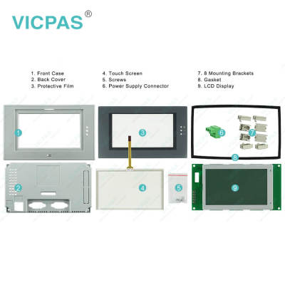 PWS6500S-SB HMI Panel Glass Front Oveerlay LCD Screen Plastic Case