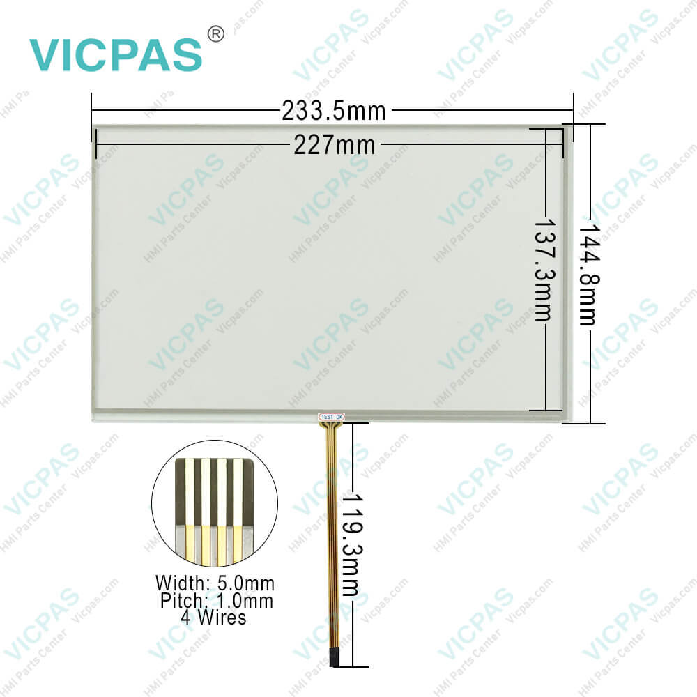TK6100-WST20 HMI Touch Glass Front Overly Replacement