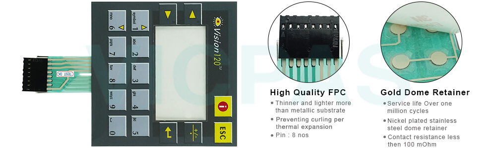 UNITRONICS Vision120 V120-22-T40 Membrane Keypad Switch Replacement UNITRONICS Vision120 V120-22-T40 Membrane Keypad Switch Replacement