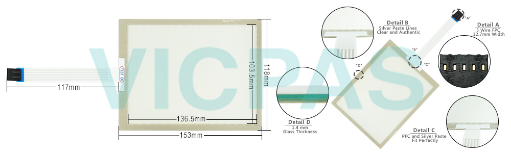 Higgstec T065S-5RA007N-0A11R0-115FH HMI Panel Glass Repair Replacement
