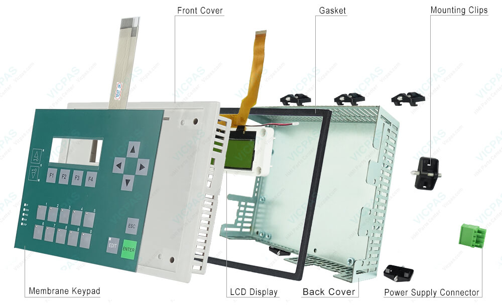 6ES7613-1SB02 Siemens SIMATIC HMI C7-613 Membrane Keyboard, Plastic Shell, Power Supply Connector, Gasket, Mounting Clips, LCD Display, Metal Back Cover Repair Replacement