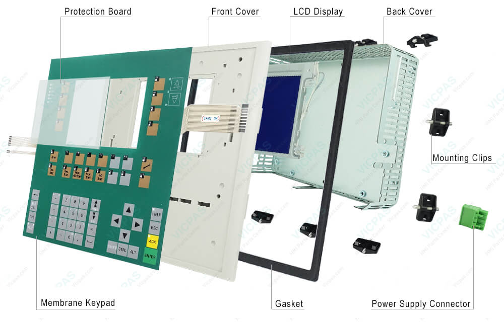 6AG1935-2SB00-4AC0 Siemens SIMATIC HMI C7-635 Touchscreen, Membrane Keyboard, Plastic Shell, LCD Display, Gasket, Mounting Clips, Metal Back Cover and Power Supply Connector Repair Replacement