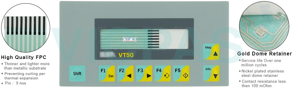 ESA TEXT HMI VT050 VT050000CN Membrane Keyboard Repair Replacement
