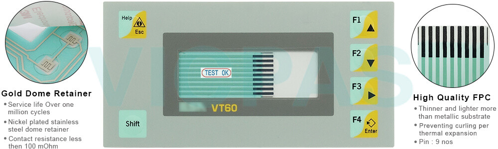 ESA TEXT HMI VT60 VT06000000 Membrane Keyboard Repair Replacement