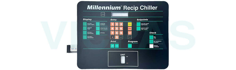YORK YK-024-26108-000 REV B MILLENNIUM RECIP CHILLER Keyboard Membrane Repair Replacement YORK YK-024-26108-000 REV B MILLENNIUM RECIP CHILLER Keyboard Membrane Repair Replacement