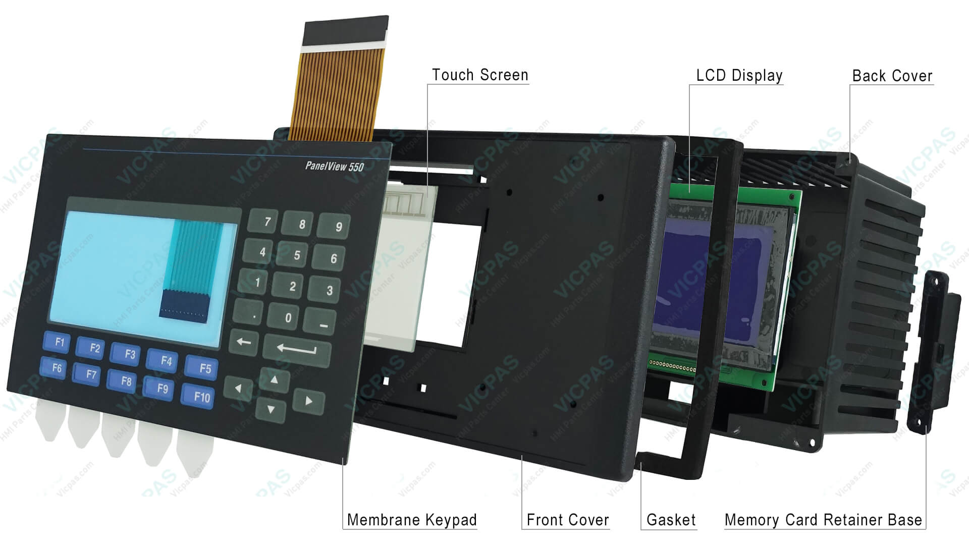 Allen Bradley PanelView 550 Exploded View and Internal Components