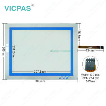Nordson TSH300812 KDT-6137 HMI Touch Glass Front Overlay