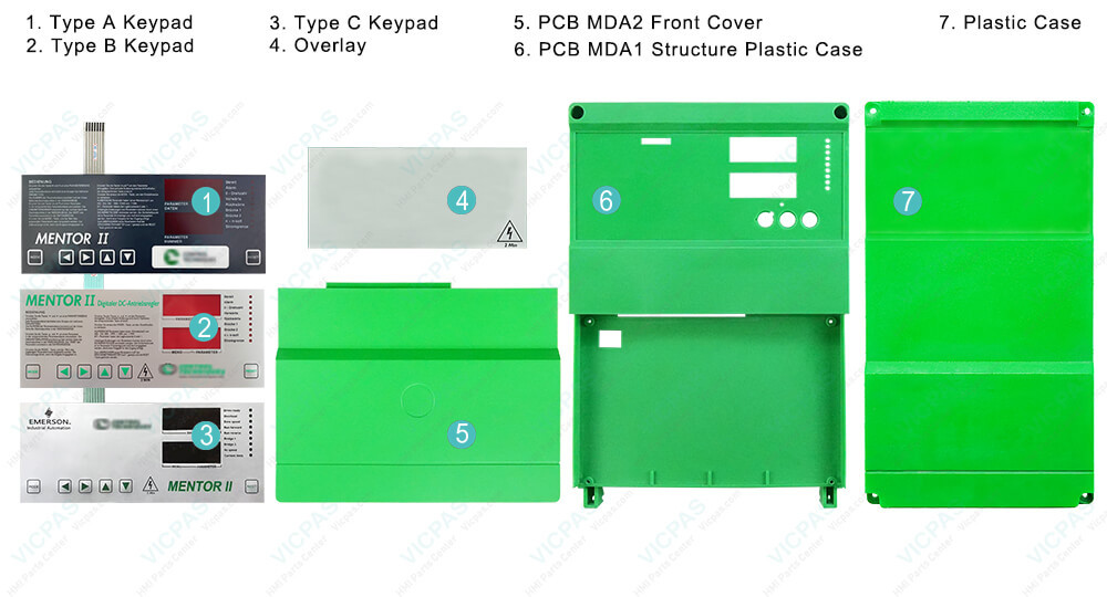 Control Techniques M350RGB20 Mentor II Membrane Keypad Front Overlay Plastic Shell Repair