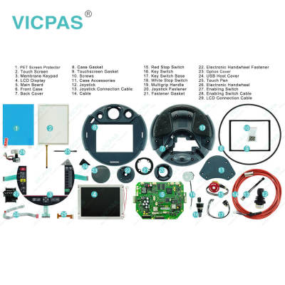 Mitsubishi R57TB P/N: BKO-FA0895H07 KeTop C50 ME 5 Membrane Keypad Switch LCD Display Panel HMI Touch Glass Plastic Cover Body