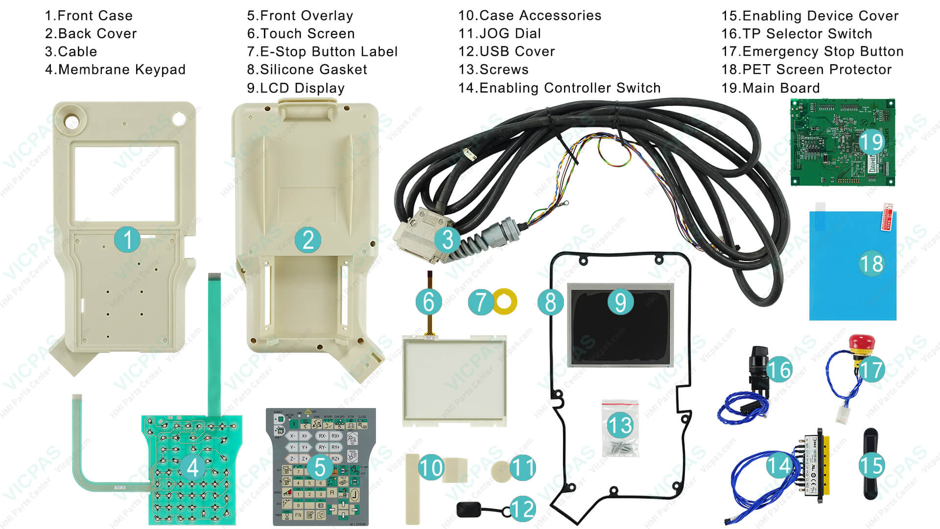 OTC Robot Teach Pendant Replacement Parts | VICPAS