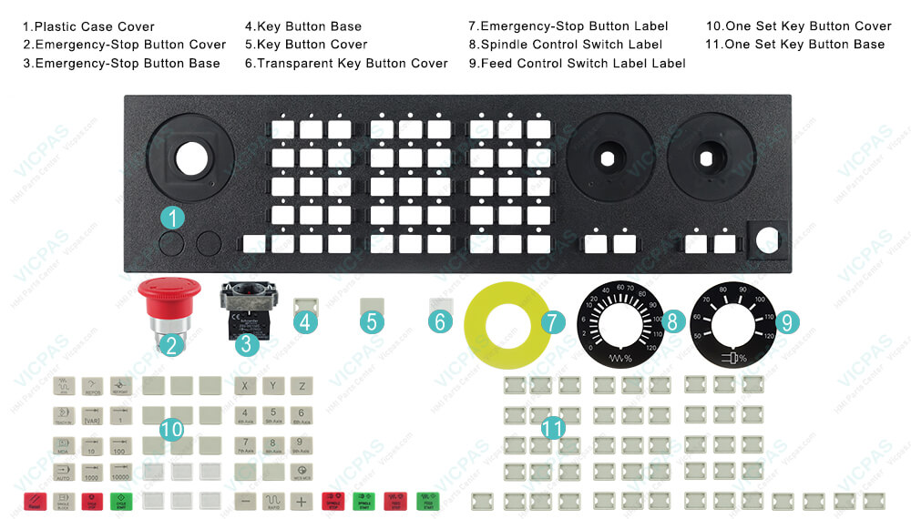 6FC5148-0AA14-0AA0 Plastic Enclosure, Emergency-Stop Button Cover, Emergency-Stop Button Base, Key Button Base, Key Button Cover, Transparent Key Button Cover, Emergency-Stop Button LabeI, SpindIe ControI Switch Label, Feed Control Switch Label Label, One Set Key Button Cover and One Set Key Button Base Repair Replacement 6FC5148-0AA14-0AA0 Plastic Enclosure, Emergency-Stop Button Cover, Emergency-Stop Button Base, Key Button Base, Key Button Cover, Transparent Key Button Cover, Emergency-Stop Button LabeI, SpindIe ControI Switch Label, Feed Control Switch Label Label, One Set Key Button Cover and One Set Key Button Base Repair Replacement