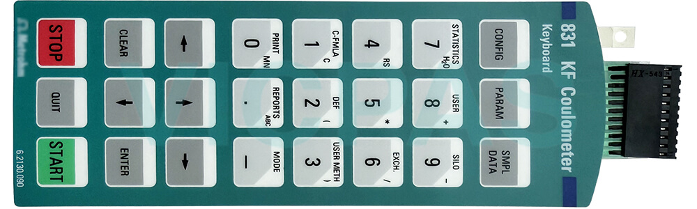 Metrohm 6.2130.090 798 MPT Titrino Coulometer Membrane Switch Replacement Metrohm 6.2130.090 798 MPT Titrino Coulometer Membrane Switch Replacement