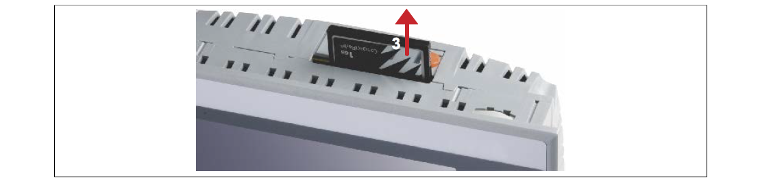 How to removing the Power Panel 65 4PP065.0351-K01 CompactFlash card?