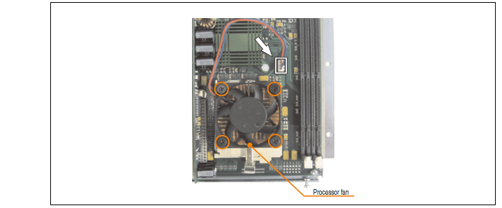 How to replace the B&R Provit 5200 5D5212.01 processor fan?
