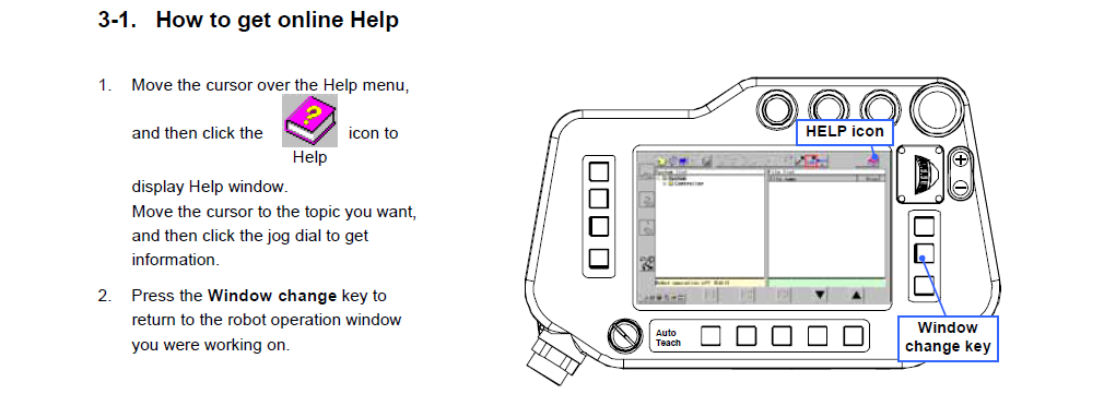 How to get assistance while you work with Panasonic Robot G2 TA1400 TM1800 TA1400G2 VR006G2 Teach Pendant?