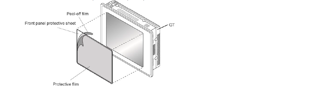 How to replace the Panasonic GT01R AIGT0232H front panel protective sheet?
