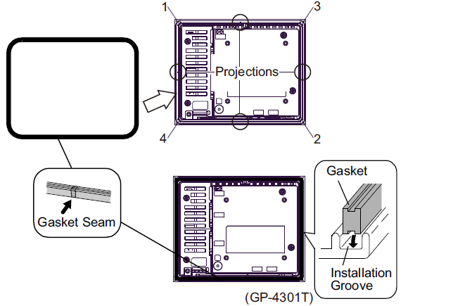 How to install the GP-4402WW PFXGP4402WADW Touch Screen Monitor Front Overlay Terminal Installation Gasket