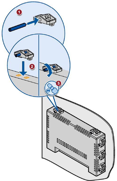 Securing the HMI device with mounting clips