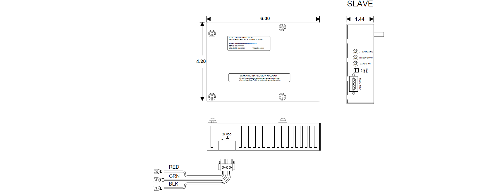 CANopen Module on a QPJ-2D101-L2P QPJ-2D100-S2P QPJ2D100S2P SERIES A Front Overlay Touch Membrane QUICKPANEL jr.