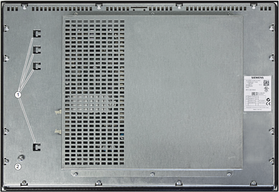 How many interfaces does the OP 019 6FC5303-0AF50-0BA0 black operator panel front have?