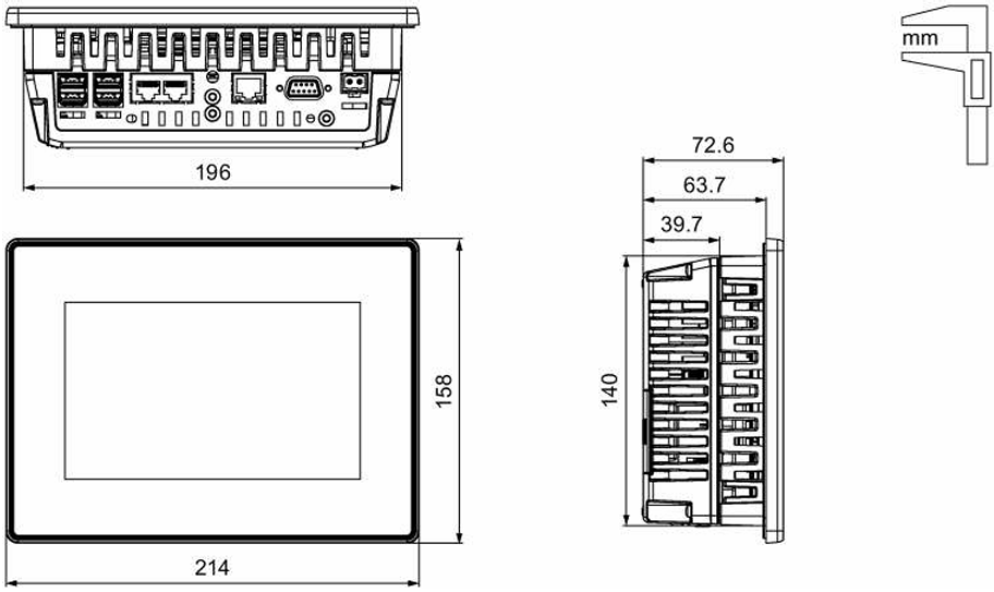 What are the dimensions of Siemens MTP700 Series?