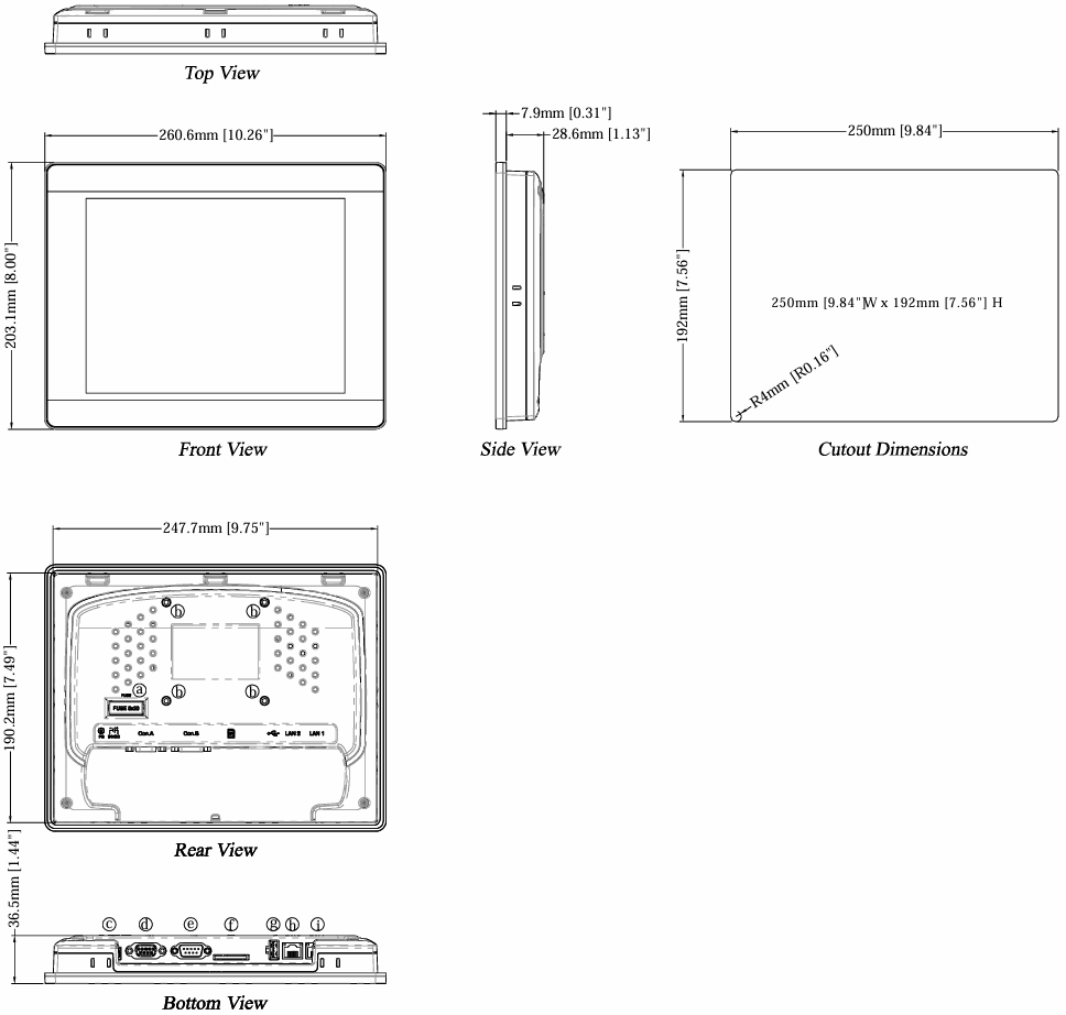 What are the dimensions of Weinview cMT3090 HMI?