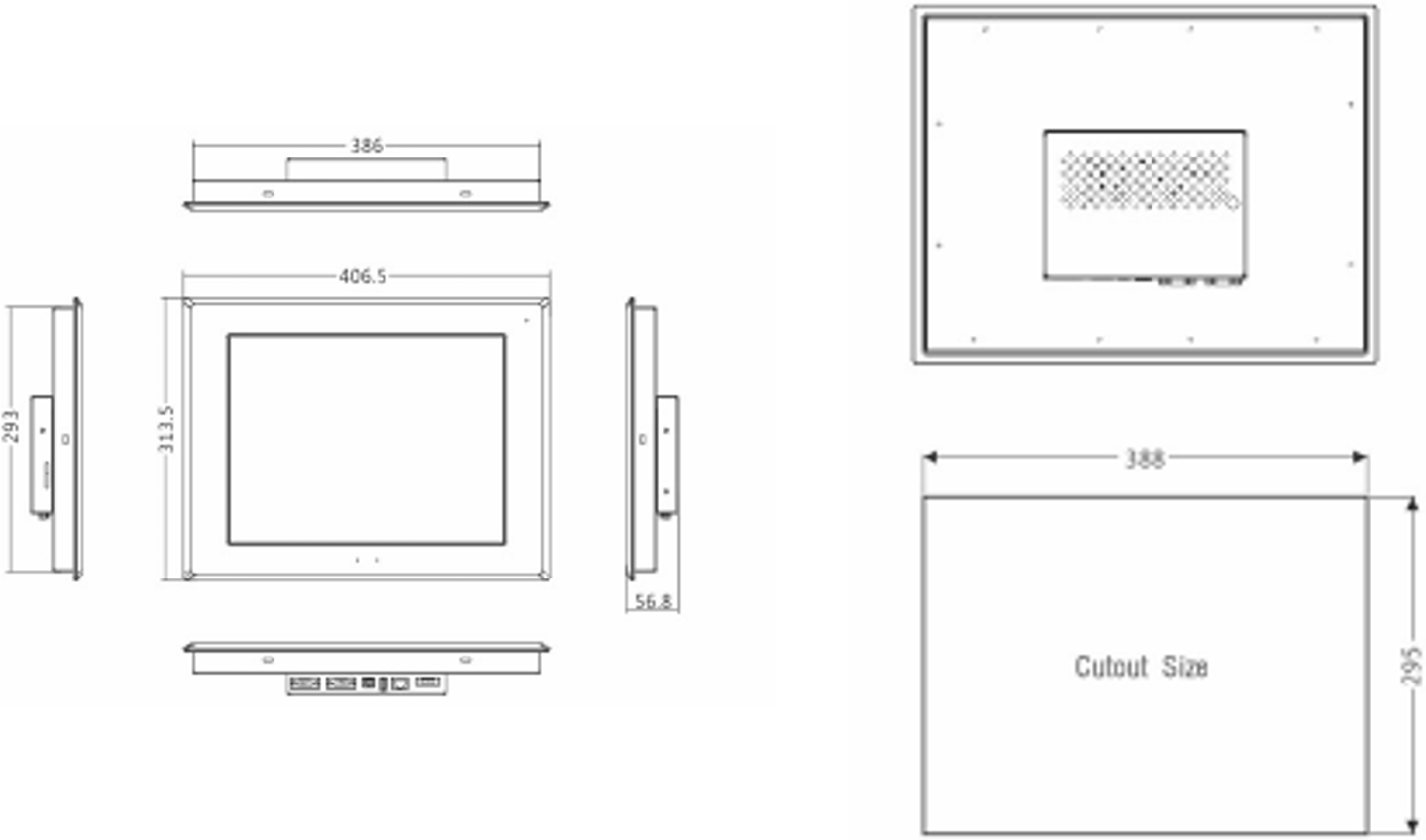 What are the dimensions of MT4720TE HMI?