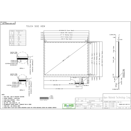AMT P3029-A20 92-P3029-A20 HMI Touch Glass Replacement