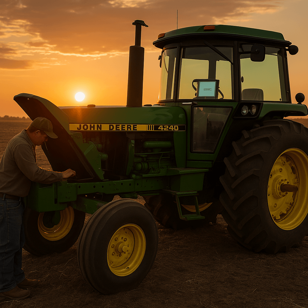 John Deere 4240 tractor in a field